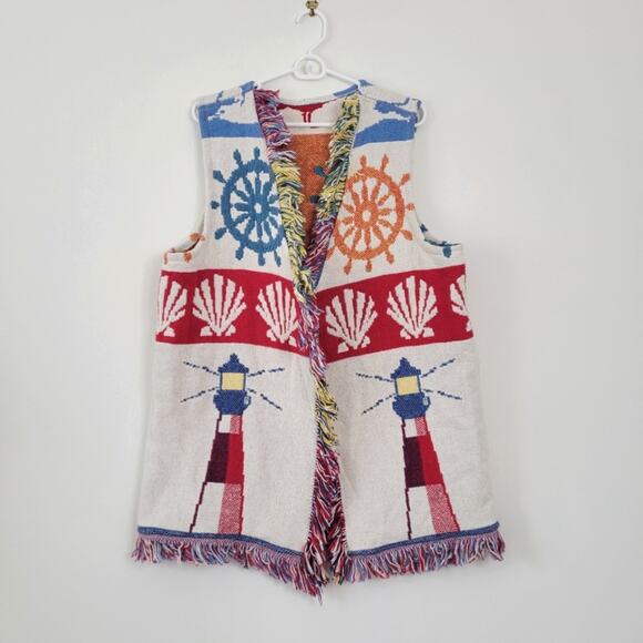 Handmade Nautical Blanket Vest Tapestry - Picture 1 of 5